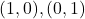 {(1,0), (0,1)}