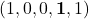 (1, 0, 0, \textbf{1}, 1)