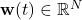 \textbf{w}(t) \in \mathbb{R}^N